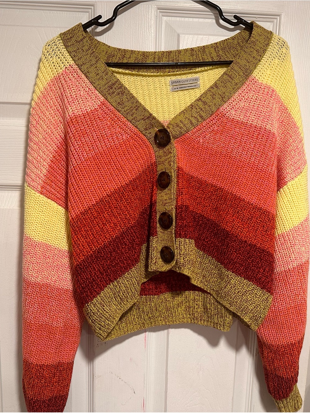 Urban Outfitters Multicolor Striped Knit Sweater - Yellow, Pink & Red